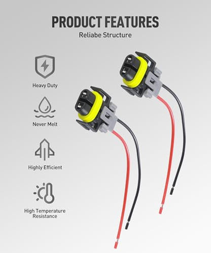 Fog Light Wiring Harness Kit,Car Accessories Universal H8 H9 H11 Fog Light Harness.Automotive Replacement Electrical Wiring Harnesses,Suitable for Most Cars,SUV,RV,Sedan,Trucks (4PCS) - size: 4PCS