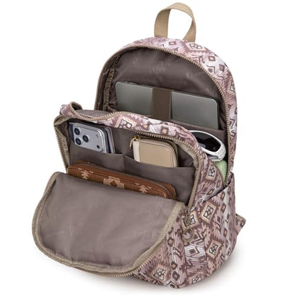Montana West Backpack Purse for Women Western Aztec Backpack Purse Lightweight Casual Daypack for Travel - color: Light Coffee