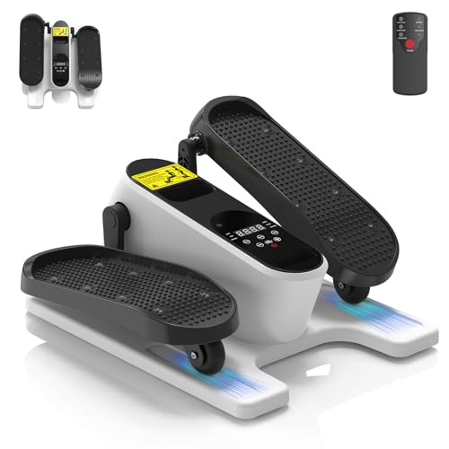 HOTWAVE Under Desk Elliptical Exercise Machine, Ellipse Leg Exerciser Electric as Seen on TV While Sitting for Seniors with Remote Control & 12-Speeds, Seated Foot Pedal Exercise Training Equipment - color: White