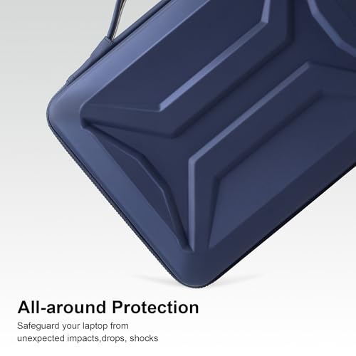 DOMISO 13.3-14 Inch Laptop Hard Case, Waterproof Shockproof Hard Shell Laptop Sleeve Protective Computer Bag for Macbook Pro/Lenovo ThinkPad/Dell XPS/HP Pavilion,Navy Blue - color: Navy Blue, size: 14 Inch
