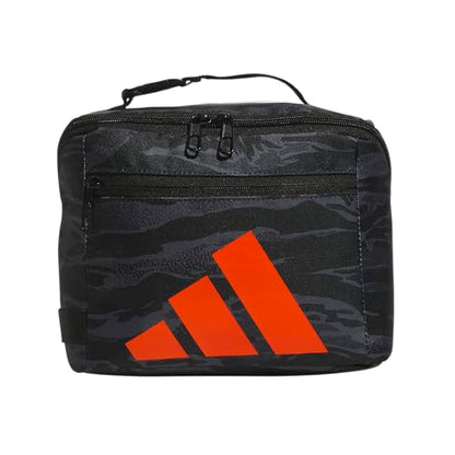 adidas Kids Affiliate Lunch Bag – Insulated Lunchbox for Girls and Boys, 6L - color: Essential Camo Black/Black/Orange