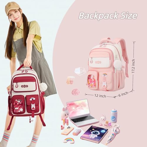 VIDOSCLA Vivid Girls' School Backpack Kids Elementary Schoolbag Primary Backpack with Multi-Pocket Design - color: A03# Black