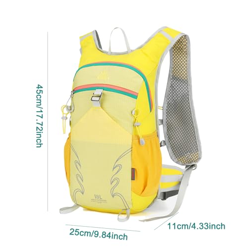 18L Lightweight Hiking Backpack, Breathable Daypack with Rain Cover, Reflective Ultralight Camping Bag for Men Women, Hydration Outlet for Outdoor Travel - color: Black