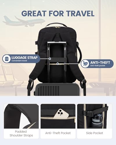 LOVEVOOK 50L Travel Backpack Flight Approved Carry on Backpack,3 Packing Cubes,Waterproof Personal Item Travel Bag,TSA Carry on Luggage Suitcase Travel Essentials,Gifts for Women & Men,fits 18" Laptop - color: Black-grey, size: X-Large-50L-4Pcs
