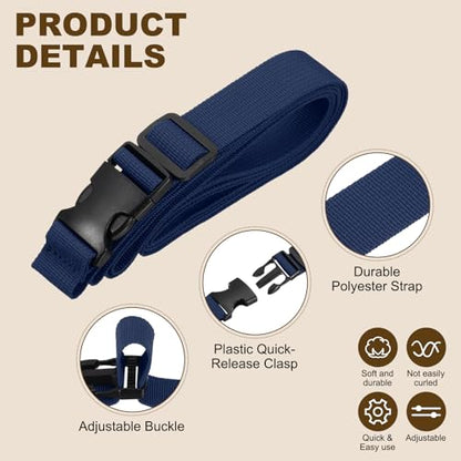 PATIKIL Utility Straps with Quick Release Buckle, (1 Inch x 8 Feet, Dark Blue) (3 Pcs) Adjustable Luggage Polyester Straps Backpack Webbing, Suit for Sleeping Bag/Camping/Hiking - color: Dark Blue, size: 1 Inch x 8 Feet