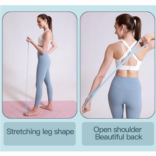 Resistance Bands with Handles,Figure 8 Resistance Band Elastic Fitness Bands Exercise Band for Home Yoga Gym Workout - color: Purple-15LB
