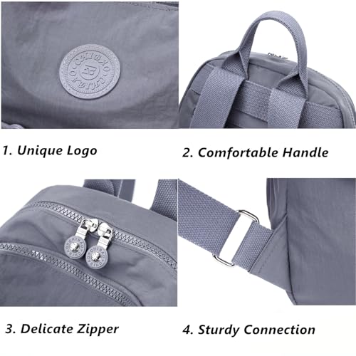 Mini Backpack Purse for Women, Stylish Daypack Shoulder Bag, Small Lightweight Daypack for Work Travle College (A- Grey) - color: A- Grey