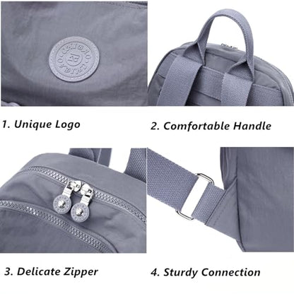 Mini Backpack Purse for Women, Stylish Daypack Shoulder Bag, Small Lightweight Daypack for Work Travle College (A- Grey) - color: A- Grey