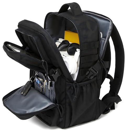 Wotony Military Tactical Backpack for Men Waterproof Daypack 3 Day Assault Pack Laser-Cut MOLLE Webbing Design with Water Bottle Holder Black Small Tactical Assault Bag (Black, 30L) - color: Black, size: 30L