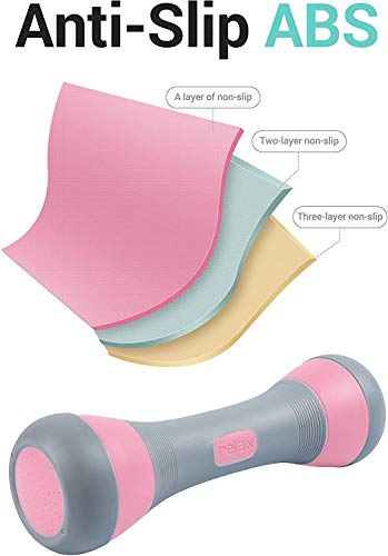 Nice C Adjustable Dumbbells Weights, Neoprene All-in-1 Options, Non-Slip, All-Purpose, Home, Gym, Office - style: Pink 4.5lb Pair
