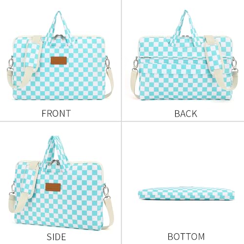 canvaslife Waterproof Pattern Resistant Laptop Shoulder Messenger Bag for Pro 16 inch and 15.6 inch-16 inch Laptop (Ice blue Checker) - color: Ice Blue Checker