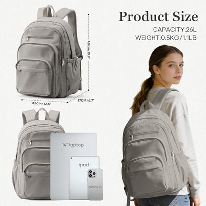College Backpack For Women Men,Lightweight High School Bag,School Backpack With Lots Of Pockets,Cute Bookbag For Teens Boys Girls,Casual Daypack Backpack For School(Gray Brown) - color: A3-gray Brown