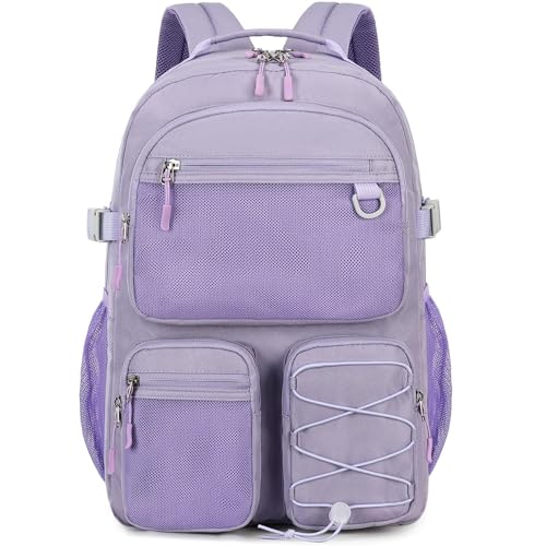 Lohol Water Resistant Backpack with Mulitiple Pockets for Travel Outdoor College, 15.6 inch Laptop Bookbag for Girl and Women (Purple) - color: Purple