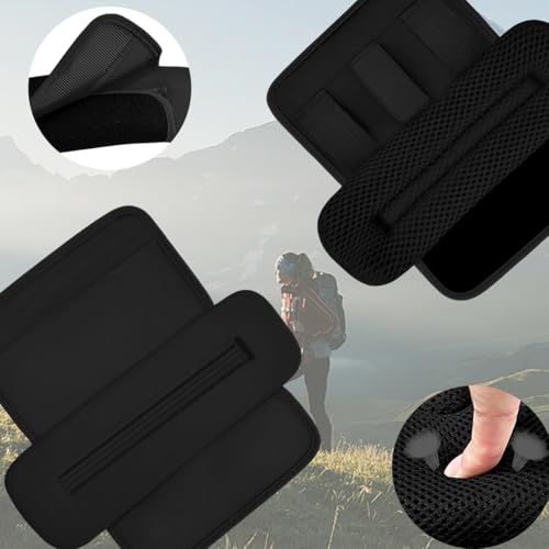 ZINMARK 2Pcs Thick Cushioned Shoulder Pads, Anti-Slip Design and Breathable Mesh Pads for Shoulder Strap,Soft and Comfortable - color: Black