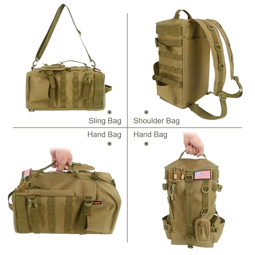 Fishing Tackle Backpack with Rod Holders – Large-Capacity Gear Organizer Tackle Box Storage, Rod Carrier Bag for Outdoor Angling Equipment