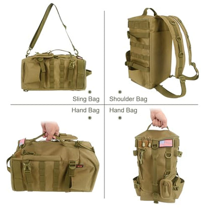 Fishing Tackle Backpack with Rod Holders – Large-Capacity Gear Organizer Tackle Box Storage, Rod Carrier Bag for Outdoor Angling Equipment