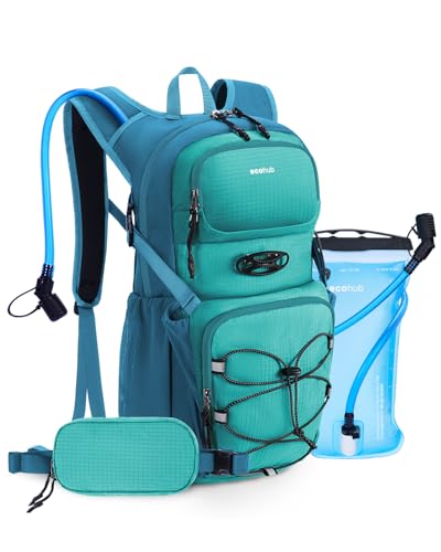 ECOHUB Hydration Backpack for Men Women, 20L Lightweight Hiking Daypack Cycling Backpack with 2L Water Bladder, Insulated Hydration Pack with Waist Pack