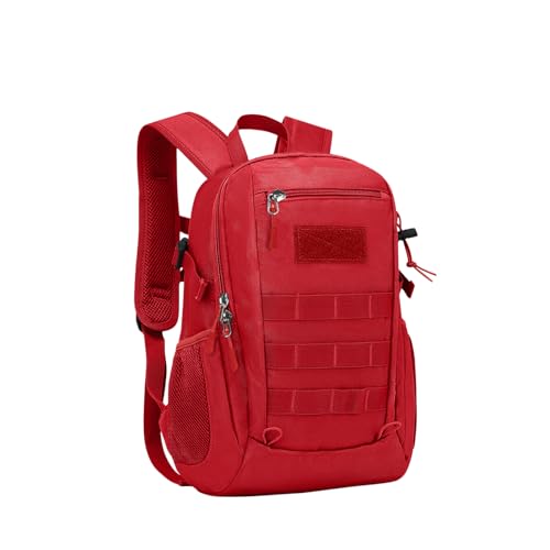 ArcEnCiel 10L/20L Mini X-Small Tactical Backpack MOLLE Daypack Gear Pack Camping Bag with Patch - color: Red, size: 10L