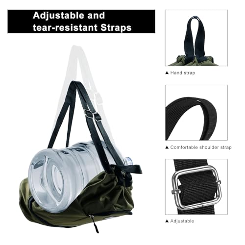 Kamo Drawstring Backpack Bag - Sport Swimming Yoga Backpack with Shoe Compartment, Two Water Bottle Holder for Men Women Large String Backpack Athletic Sackpack for Travel - color: Matcha Green