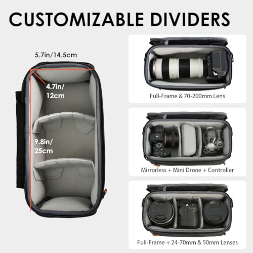 TARION Padded Camera Insert Bag Protective Framed DSLR Inner Case Organizer | Fits 1 Camera and 2 Lenses - Removable Lid Compatible for DSLR SLR Mirrorless Cameras ShellCore XS - style: Xs (1 Camera 2 Lenses)