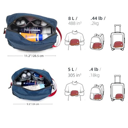 Travel Toiletry Bag 8L, Large Packing Cube with Waterproof TPU Wet/Dry Compartment - color: Blue Abyss, size: 8L