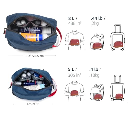 Travel Toiletry Bag 5L, Compact Travel Organizer with Waterproof TPU Wet/Dry Compartment - color: Blue Abyss, size: 5L