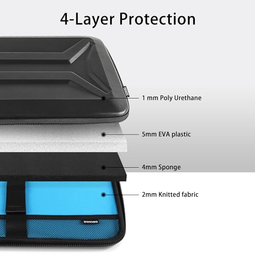 DOMISO 15.6-16 Inch Laptop Hard Case, Waterproof Shockproof Hard Shell Laptop Sleeve Protective Carrying Case with Retractable Handle for Macbook Pro/Lenovo IdeaPad Legion/HP ENVY/Dell XPS,Black - color: Black, size: 15 - 15.6 Inch