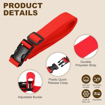 PATIKIL Utility Straps with Quick Release Buckle, (1 Inch x 6 Feet, Red) (3 Pcs) Adjustable Luggage Polyester Straps Backpack Webbing, Suit for Sleeping Bag/Camping/Hiking - color: Red, size: 1 Inch x 6 Feet