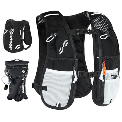 Sportneer Hydration Backpack: Running Vest with 1.5L Water Bladder & Reflective Strips - Lightweight Hydration Vest Backpack for Running Hiking Biking Cycling for Women Men