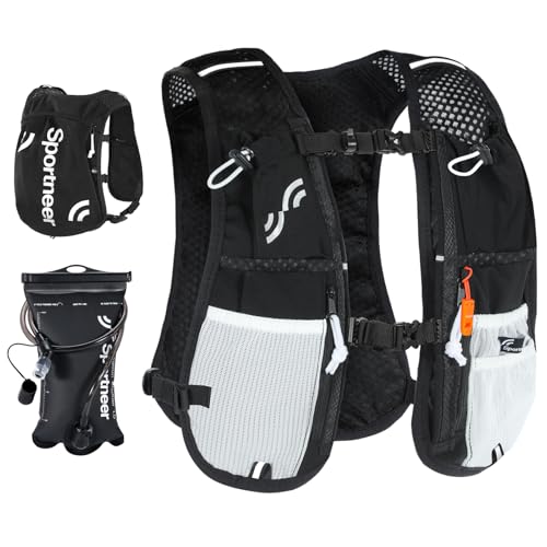 Sportneer Hydration Backpack: Running Vest with 1.5L Water Bladder & Reflective Strips - Lightweight Hydration Vest Backpack for Running Hiking Biking Cycling for Women Men