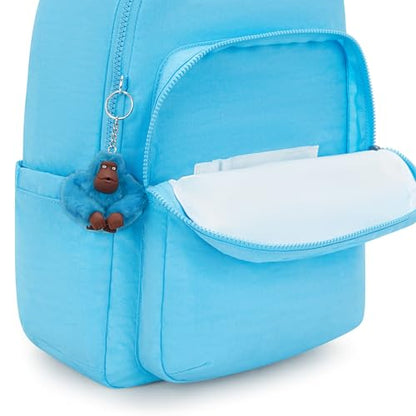Kipling Women's Seoul 15" Laptop Backpack, Durable, Roomy with Padded Shoulder Straps, Built-In Protective Sleeve - color: Powder Blue, size: 12.75''L x 17.25''H x 8''D