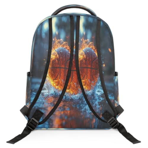 Basketball Travel Laptop Backpack Fits 15.6 Inch Laptops Unisex Lightweight Business Backpack with Adjustable Shoulder Straps for Daily Use Commute Office Travel