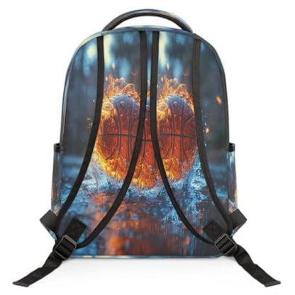Basketball Travel Laptop Backpack Fits 15.6 Inch Laptops Unisex Lightweight Business Backpack with Adjustable Shoulder Straps for Daily Use Commute Office Travel