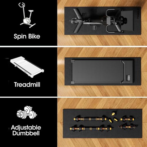 Treadmill Walking Pad Mat for Carpet, for Hardwood Floors, 68"x24", Mat for Under Treadmill/Walking pad/Bike on Carpet, 1/5" Thick Exercise Equipment Mat, No Slip, Noise Shock Absorption - size: 68.1"L x 24"W x 0.2"Th