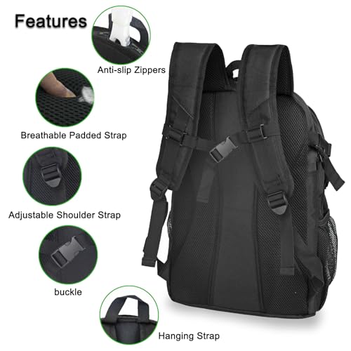 Soccer Backpack for Men and Women,Sports Bag with Ball Compartment,Gym Backpack with Shoe Compartment - color: Black