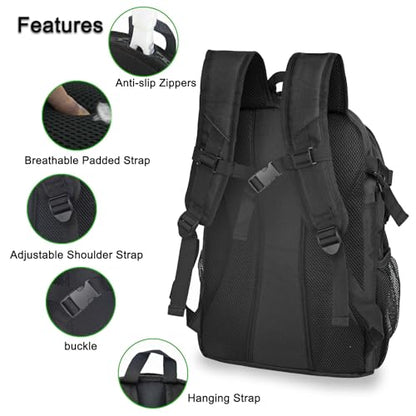 Soccer Backpack for Men and Women,Sports Bag with Ball Compartment,Gym Backpack with Shoe Compartment - color: Black