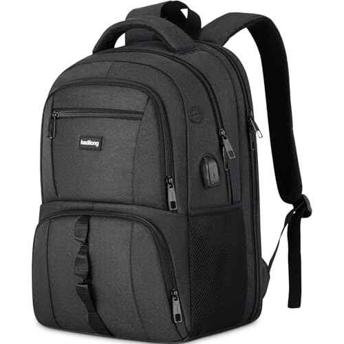 Laptop Backpack for Men Women,College School Bookbags Computer Bag Gift for Teenage Boys Girls,Business Travel Back Pack Anti Theft with USB Charging Port Fits 15.6 Inch Notebook,Water Resistant - color: Black, size: 15,6 inch