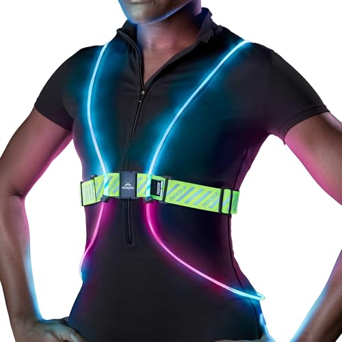 noxgear Tracer2 Multicolor Light Up and Reflective Running Vest | Rechargeable, Ultra-bright Running Lights for Runners - color: Tracer2 Vest, size: Small