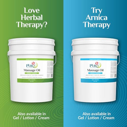 Herbal Therapy 5 Gallon Massage Oil, Aloe Vera, Professional, Massage Therapy, Deep Tissue, Unscented, Hypoallergenic, Natural Ingredients, Skin Hydrating, Moisturizing, Muscle Relief - size: 5 Gallon