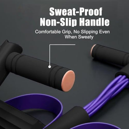 Pedal Resistance Bands with Handles, Multifunction Tension Rope for Arm, Leg, Waist and Shoulder Training - color: Purple 02