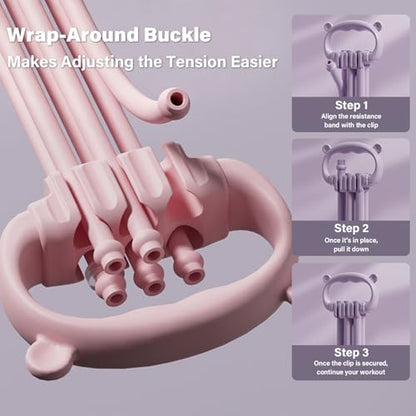 Figure 8 Resistance Bands, 6 Adjustable Elastic Fitness Bands, Suitable for Abdominal, Back, Shoulders, and Chest Workouts - color: Purple