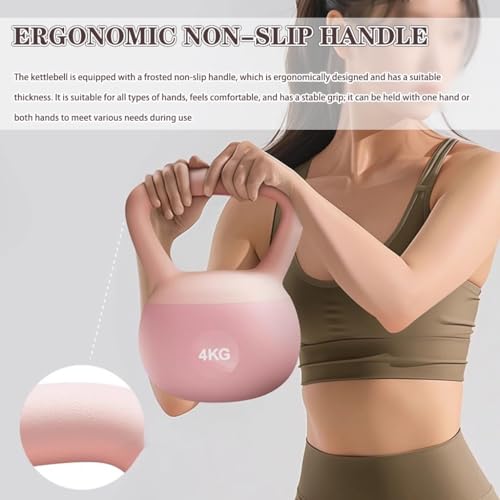 Kettlebell Weights Beginner Fitness Exercise Soft Kettle Bells, Women's Weight Loss Training Dumbbell, Anti-Slip Handle, Vest Line/Peach Buttocks(Yellow,4kg) - color: Yellow
