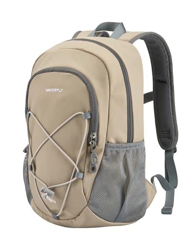 WATERFLY 12L Small Hiking Backpack: Day Pack Lightweight Travel Bag Camping Fitness Cycling Outdoor Sports Daypack For Women Men - color: Khaki