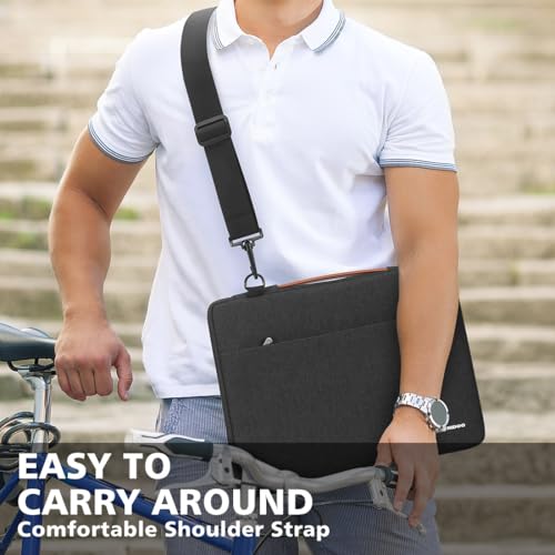 NIDOO 16 inch Laptop Sleeve Carrying Case Computer Cover for 16" MacBook Pro M4 M3/ 15" Yoga Slim 7i/ 16" ThinkBook 16 Gen 8 / ThinkPad E16 L16 T16 Z16 16p/ 16" Dell Pro 16 Plus/16.3" XPS 16/ Acer HP - color: Dark Gray - Shoulder, size: 16 inch