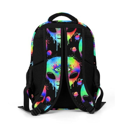 Waterproof Hiking Backpack Alien Trippy Painting Art, Anti Theft Travel Laptop Rucksack with Multi Compartments for Men Women Outdoor Sports - color: Pattern (256)