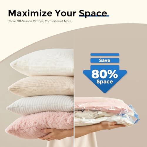 ETENWOLF Vacuum Storage Bags for Travel with Rechargeable Wireless Pump, Vacuum Seal Bags for Clothes and Travel, Space Saver Bags in Carry-On Sizes, Perfect for Luggage and Suitcases, 20 Combo - size: 20 Combo Size-E