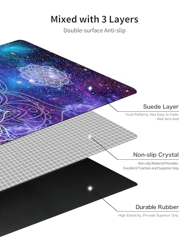 nuveti Printed Travel Yoga Mat-1/16 Inch Thick Non Slip Fitness Workout Mat with Carrying Bag, Foldable Lightweight Suede & Natural Rubber Yoga Mat for Yoga Pilates and Fitness 72" L x 24" W x 1.5mm - color: JingMo