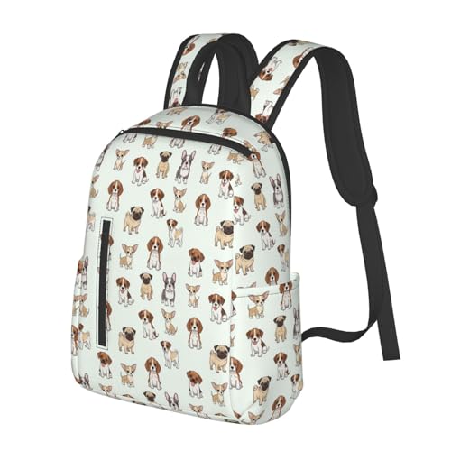 Casual Travel Rucksack Cute Dog Pet Puppy, Self-Standing, Mesh Side Pockets, for Cycling & Weekends - color: Picture (1188)