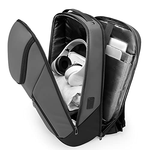 BANGE Business Smart Backpack Waterproof fit 15.6 Inch Laptop Backpack with USB Charging Port,Travel Durable Backpack - color: Grey
