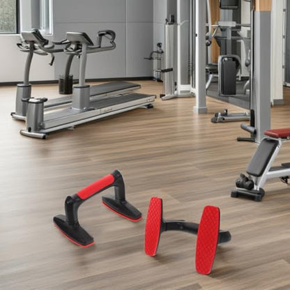 2pcs Red Plastic Push up Stands with Non-slip Handles for Men and Women Home Workout Fitness Equipment Gym Accessories Floor Push-up Bars for Strength Training